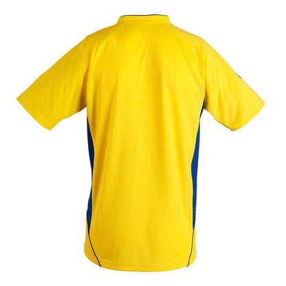 SOL'S Kids Maracana 2 Contrast T-Shirt - Lemon/Royal Blue