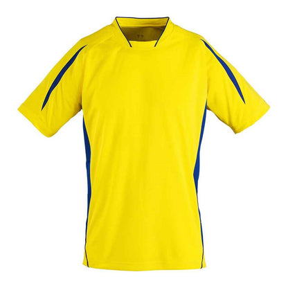 SOL'S Kids Maracana 2 Contrast T-Shirt - Lemon/Royal Blue