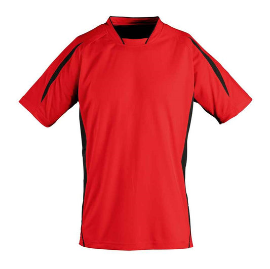 SOL'S Kids Maracana 2 Contrast T-Shirt - Red/Black