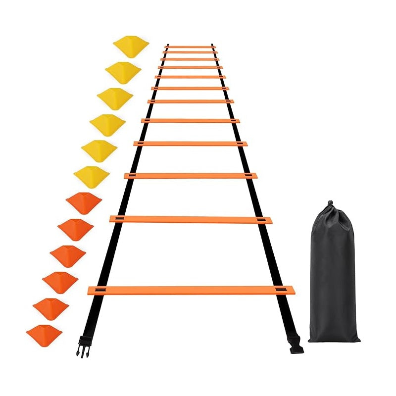 Agility Ladder Speed Training Set with Carrying Bag - Orange