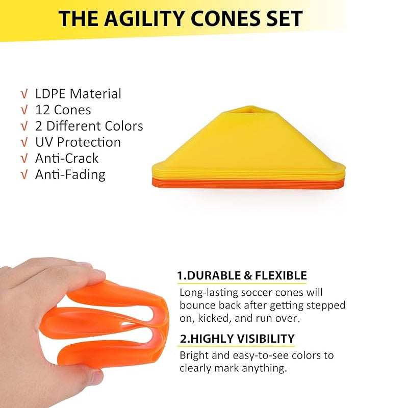 Agility Ladder Speed Training Set with Carrying Bag - Orange