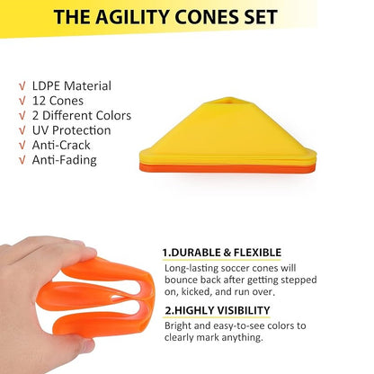 Agility Ladder Speed Training Set with Carrying Bag - Orange