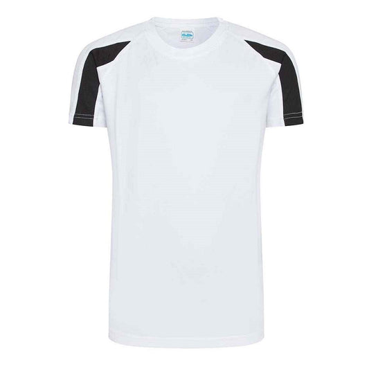 AWDis Kids Cool Contrast T-Shirt - Arctic White/Jet Black