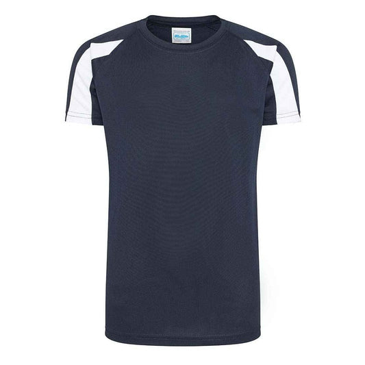 AWDis Kids Cool Contrast T-Shirt - French Navy/Arctic White