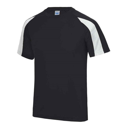 AWDis Cool Contrast Wicking T-Shirt - Jet Black/Arctic White