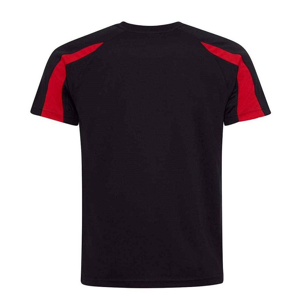 AWDis Cool Contrast Wicking T-Shirt - Jet Black/Fire Red