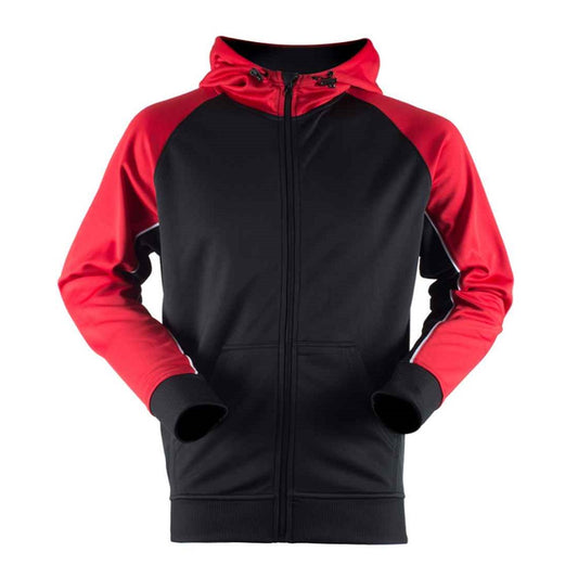 Finden and Hales Panelled Sports Hoodie - Black/Red