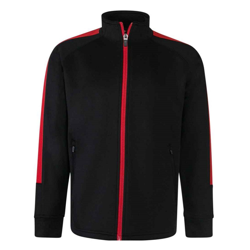 Finden and Hales Kids Knitted Tracksuit Top - Black/Red