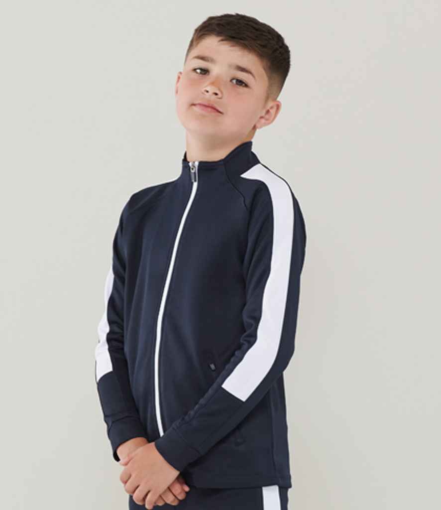 Finden and Hales Kids Knitted Tracksuit Top - Navy/White