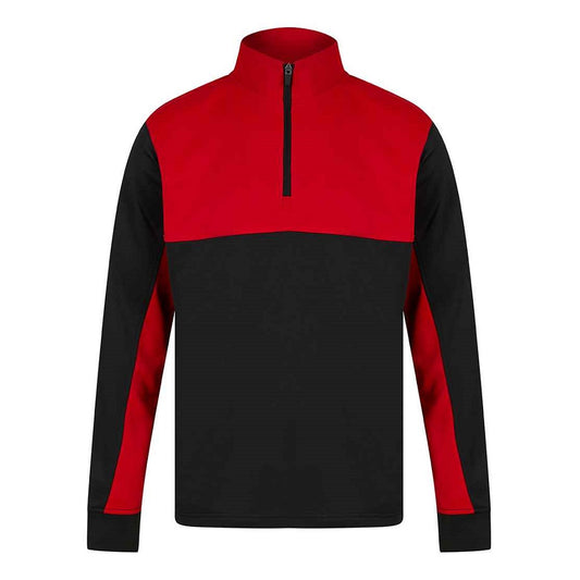 Finden and Hales 1/4 Zip Tracksuit Top - Black/Red