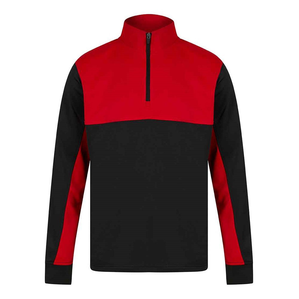 Finden and Hales Kids 1/4 Zip Tracksuit Top - Black/Red