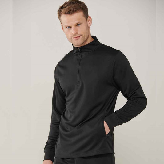 Finden and Hales 1/4 Zip Tracksuit Top - Black