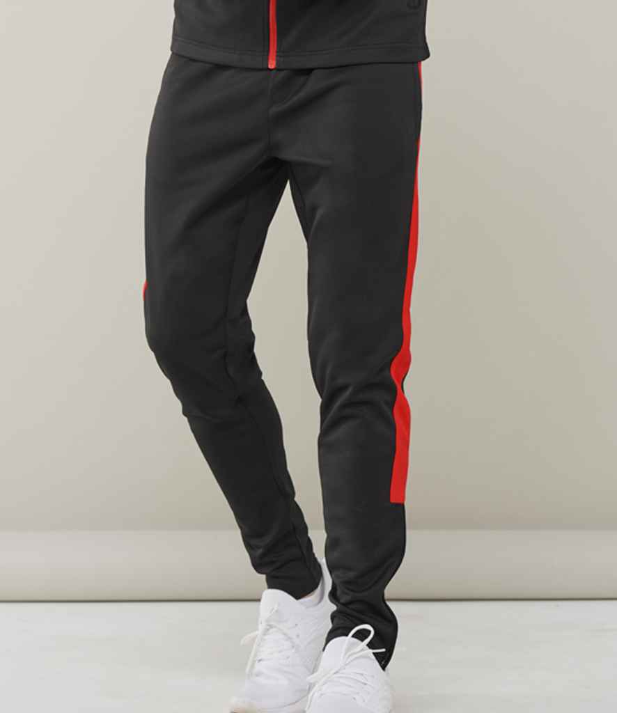 Finden and Hales Knitted Tracksuit Pants - Black/Red