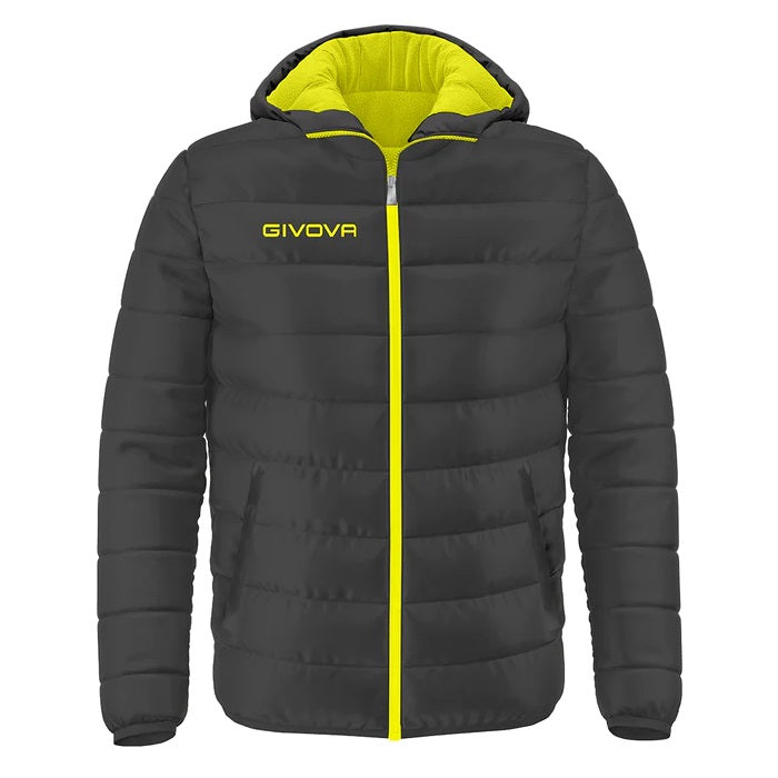 Givova Guibbotto Olanda Winter Jacket - Dark Grey/Yellow Fluo